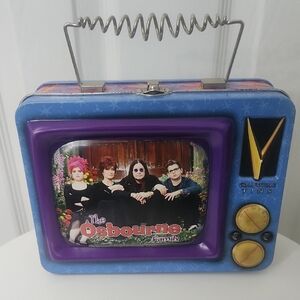 Osbourne Family Collectible Tin Radio - Blue and Purple Vintage 2002 Lunchbox